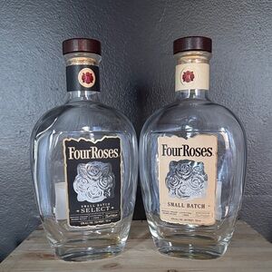 Clear Glass Bottles - Brown and Cream Accents